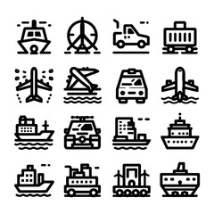 Transportation icon set