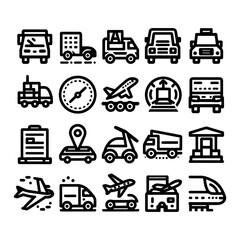 Transportation icon set