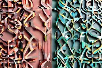 Paper cut texture cutout design background Generative AI