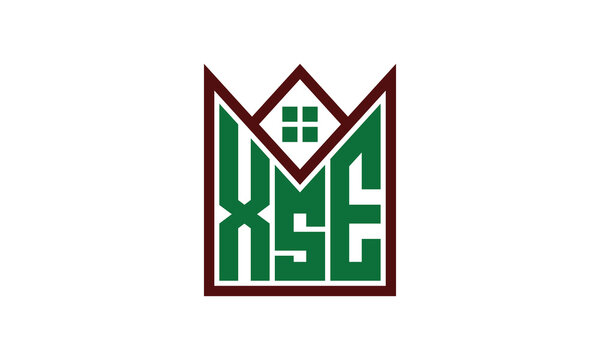 XSE initial letter real estate builders logo design vector. construction, housing, home marker, property, building, apartment, flat, compartment, business, corporate, house rent, rental, commercial