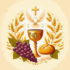 sacrament of baptism invitation card banner poster illustration