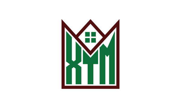 XTM initial letter real estate builders logo design vector. construction, housing, home marker, property, building, apartment, flat, compartment, business, corporate, house rent, rental, commercial