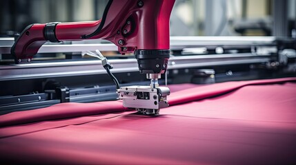 robotics technology textile mill illustration digitalization fabrication, nano wearables, dyeing weaving robotics technology textile mill - obrazy, fototapety, plakaty