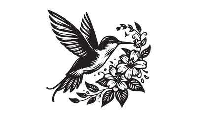 Hummingbird Flowers vector file download