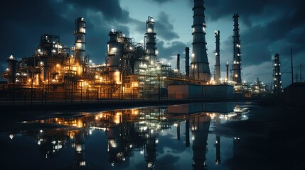 Naklejka premium industry tower chemical plant illustration production manufacturing, facility process, machinery technology industry tower chemical plant