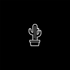 Fototapeta premium Cactus logo vector icon design flat