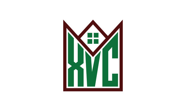 XVC initial letter real estate builders logo design vector. construction, housing, home marker, property, building, apartment, flat, compartment, business, corporate, house rent, rental, commercial