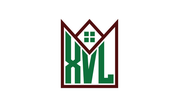 XVL initial letter real estate builders logo design vector. construction, housing, home marker, property, building, apartment, flat, compartment, business, corporate, house rent, rental, commercial