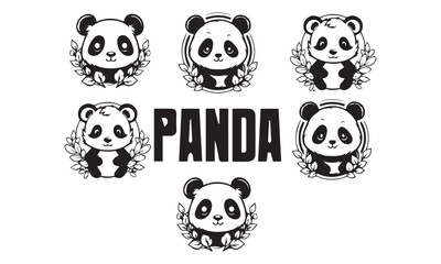 Panda  Baby Panda - Panda Vector , Panda Face, Cute Panda vector, Panda, file for Cricut, Silhouette, Panda Cut files