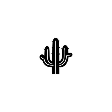 Cactus logo vector icon design flat