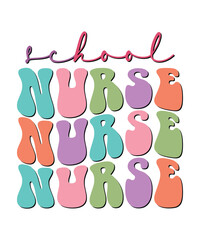 School nurse t shirt design print template
