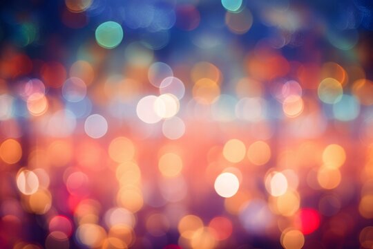 Blurred festive Christmas lights. Abstract background with defocused colorful light spots. Vintage color, vintage style. Bokeh effect.