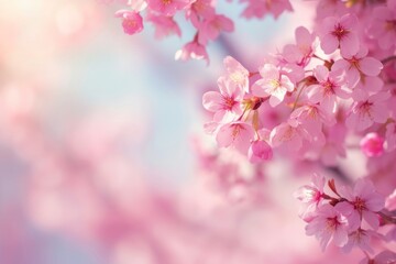 Spring background with blooming cherry tree