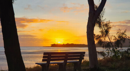 Beach front sunrise at Seaforth Mackay Queensland, Australia