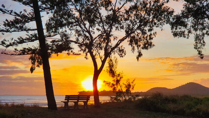 Beach front sunrise at Seaforth Mackay Queensland, Australia