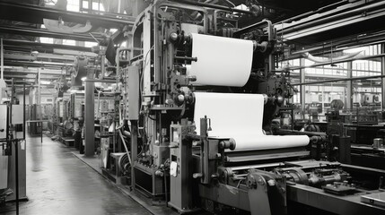 manufacturing machinery paper mill illustration pulp technology, automation maintenance, operation efficiency manufacturing machinery paper mill - obrazy, fototapety, plakaty