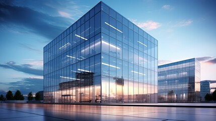 spacious professional office building illustration upscale luxurious, high tech, innovative sustainable spacious professional office building