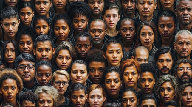 Group of diverse african american people standing together in a row - Powered by Adobe