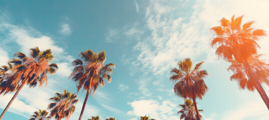 Fototapeta na wymiar Palm Trees agenst the sky