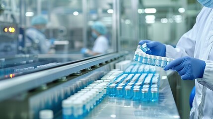 A pharmaceutical manufacturing facility with stringent quality control measures
