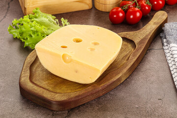 Gourmet Maasdam cheese with hole