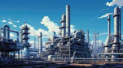construction steel factory building illustration industrial manufacturing, structure warehouse, facility metal construction steel factory building - obrazy, fototapety, plakaty