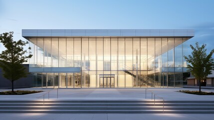 Obraz premium innovation modern library building illustration sustainability design, architecture community, flexibility collaboration innovation modern library building