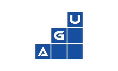 AGU initial letter financial logo design vector template. economics, growth, meter, range, profit, loan, graph, finance, benefits, economic, increase, arrow up, grade, grew up, topper, company, scale