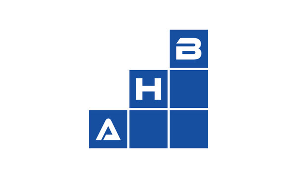 AHB initial letter financial logo design vector template. economics, growth, meter, range, profit, loan, graph, finance, benefits, economic, increase, arrow up, grade, grew up, topper, company, scale
