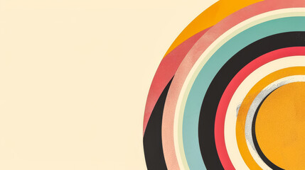 Vintage colorful abstract background from the 60s with copy space for text