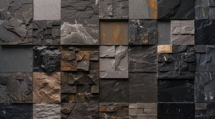 An inspiration panel, a combination of quarried stone.