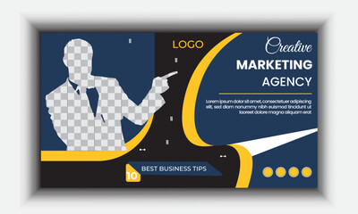 Business Creative   youtube thumbnail and web banner design  for business online webinar conference template 