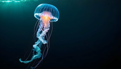 A Jellyfish Pulsating With Bioluminescence