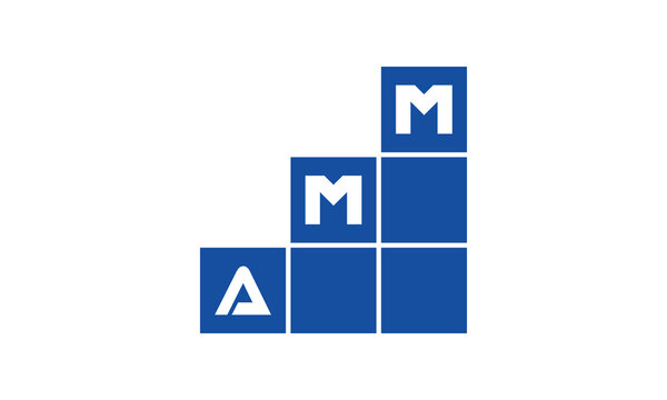 AMM initial letter financial logo design vector template. economics, growth, meter, range, profit, loan, graph, finance, benefits, economic, increase, arrow up, grade, grew up, topper, company, scale