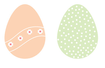 Set of easter eggs flat design on white background.