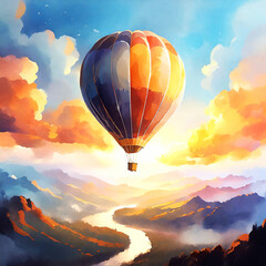 balloons flying freely in the sky(하늘을 자유롭게 나는 풍선)