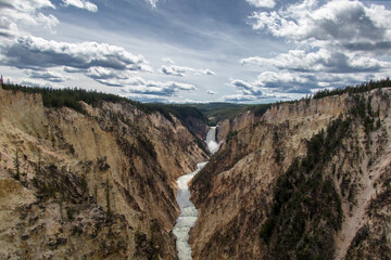 The Grand Canyon of Yellowstone: A geological masterpiece carved by the mighty Yellowstone River,...