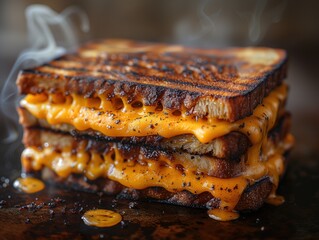 hot sandwich with melted cheese