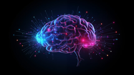 Psychology brain concept design with glowing brain