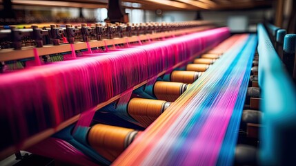 loom cloth textile mill illustration dyeing spinning, knitting silk, wool linen loom cloth textile mill - obrazy, fototapety, plakaty
