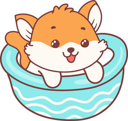 cartoon dog in summer elements