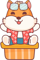 cartoon dog in summer elements