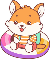 cartoon dog in summer elements