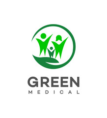 Green medical logo Icon Brand Identity Sign Symbol Template