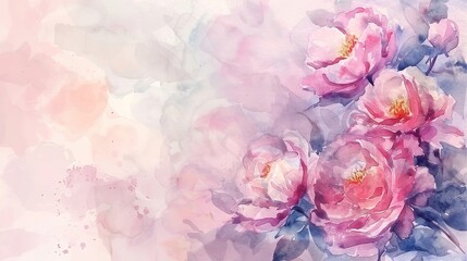 Beautiful floral background of white daffodils and pink cosmo,generative ai,
