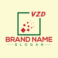 Fototapeta premium Creative monogram VZD letter logo design for company branding