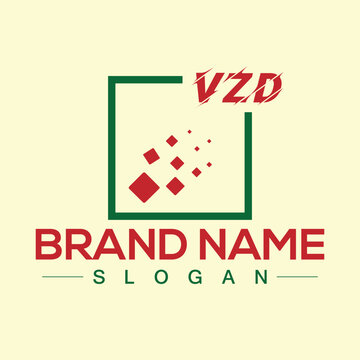 Creative monogram VZD letter logo design for company branding