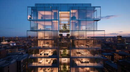 modern apartment hotel building illustration design architecture, urban living, amenities location modern apartment hotel building