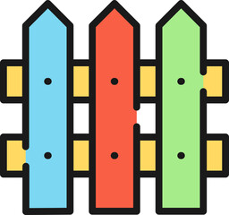 Colorful fence line icon