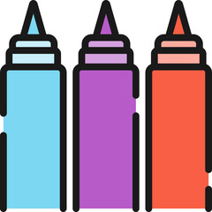 Colorful crayon line icon
